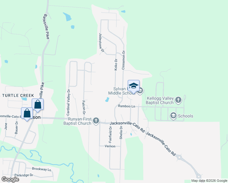 map of restaurants, bars, coffee shops, grocery stores, and more near 2105 Koko Drive in North Little Rock