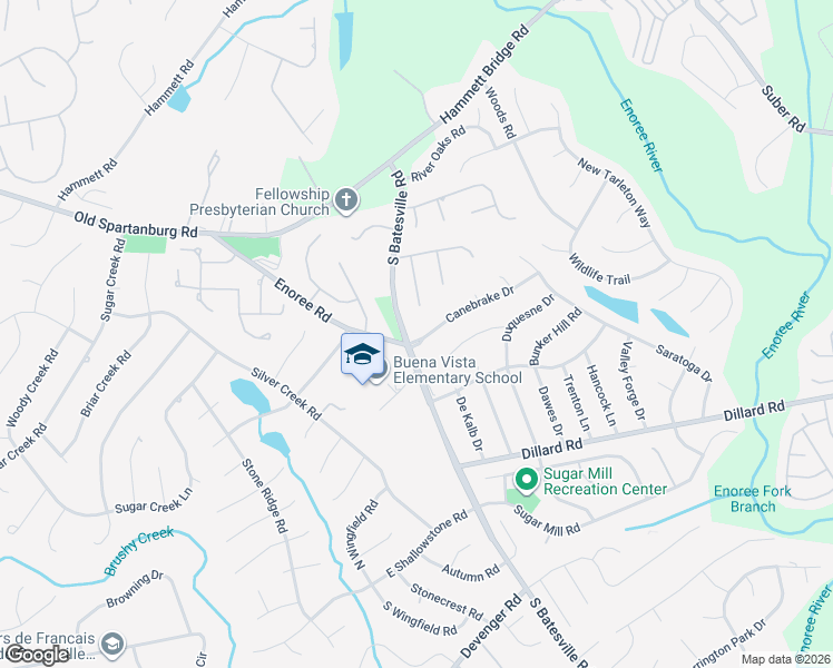 map of restaurants, bars, coffee shops, grocery stores, and more near 317 S-23-312 in Greer