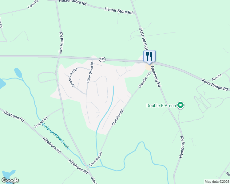 map of restaurants, bars, coffee shops, grocery stores, and more near 205 Double Oaks Court in Easley