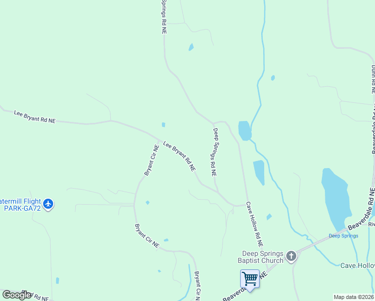 map of restaurants, bars, coffee shops, grocery stores, and more near 1207 Lee Bryant Road Northeast in Dalton