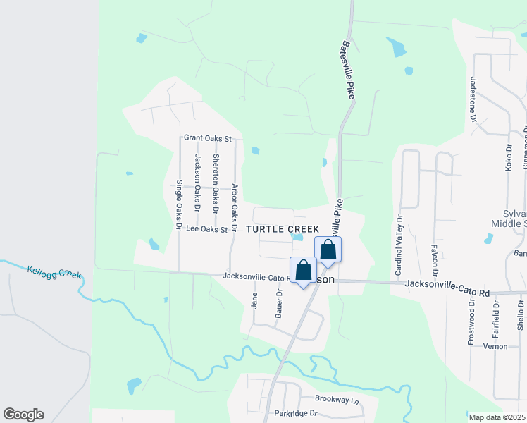 map of restaurants, bars, coffee shops, grocery stores, and more near 202 Antler Way Drive in Sherwood
