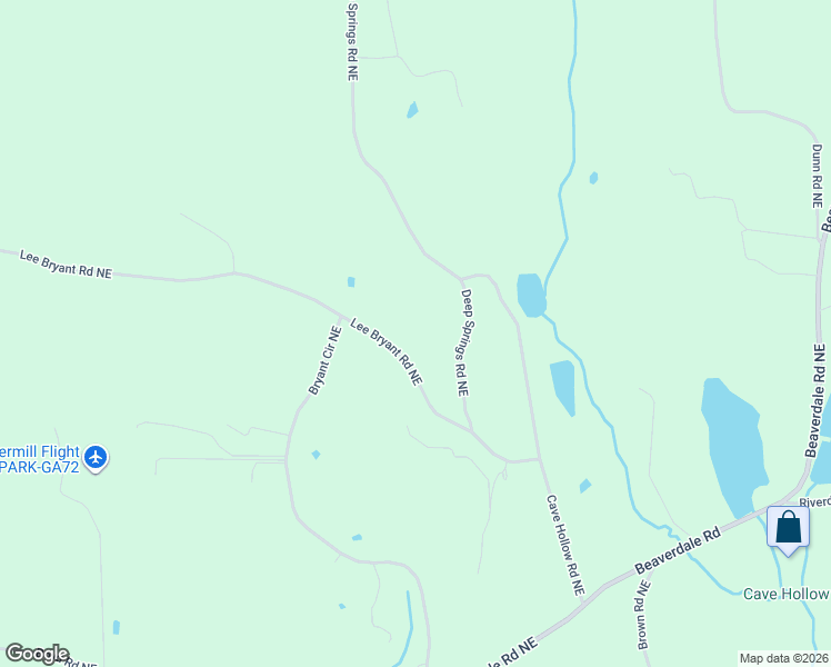 map of restaurants, bars, coffee shops, grocery stores, and more near 1207 Lee Bryant Road Northeast in Dalton