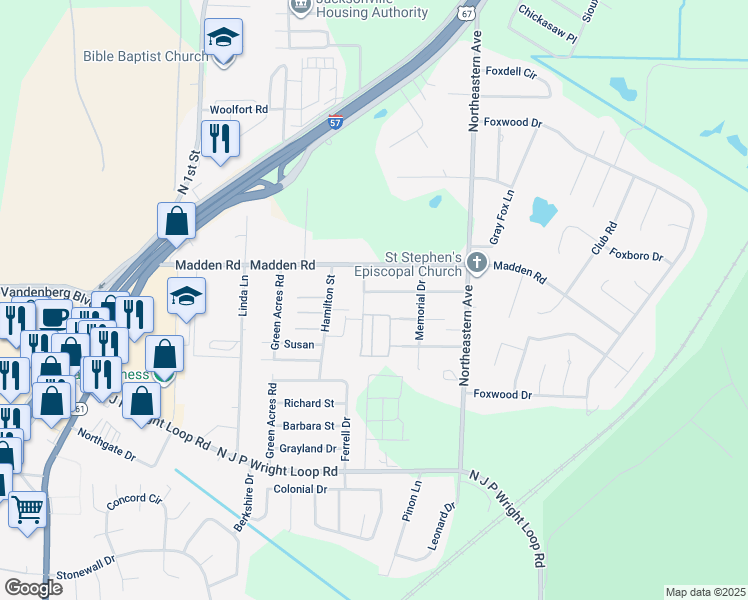 map of restaurants, bars, coffee shops, grocery stores, and more near 31 Ivy Street in Jacksonville