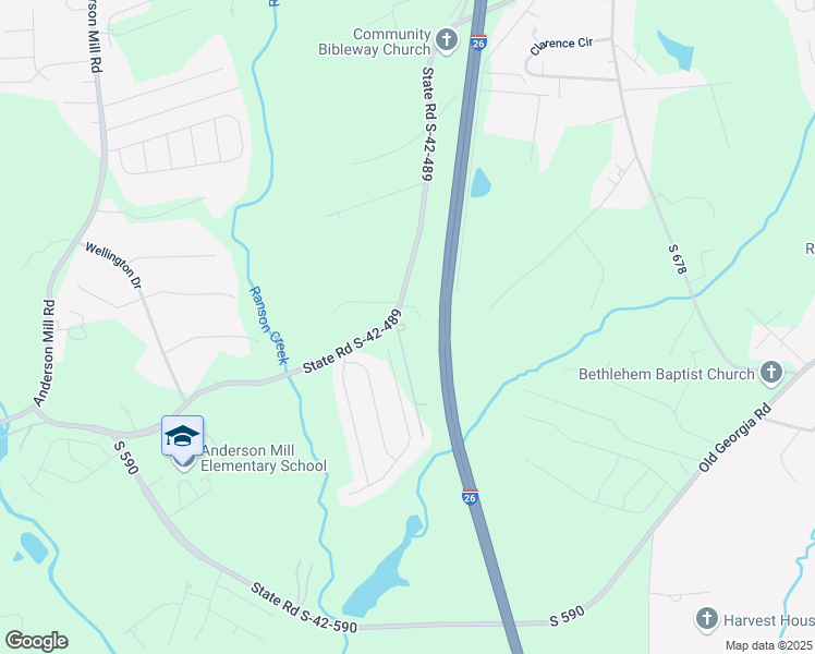 map of restaurants, bars, coffee shops, grocery stores, and more near 1633 Old Anderson Mill Road in Moore