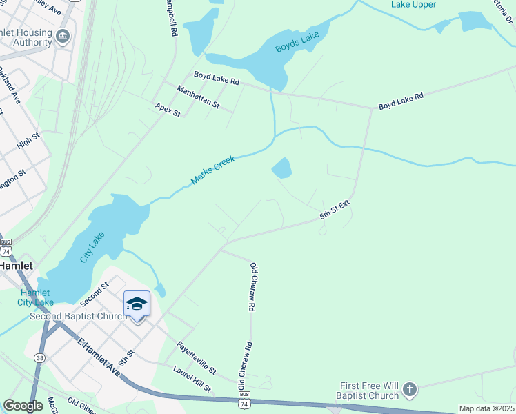 map of restaurants, bars, coffee shops, grocery stores, and more near 268 5th Street in Hamlet