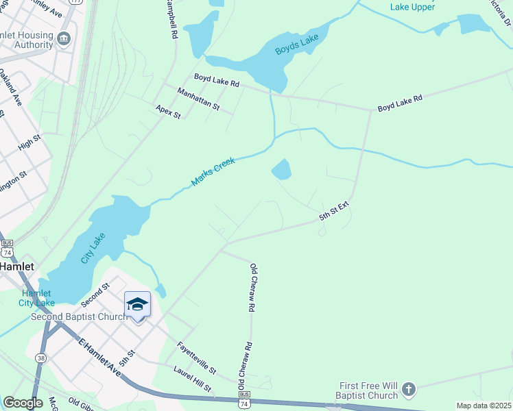 map of restaurants, bars, coffee shops, grocery stores, and more near 268 5th Street in Hamlet