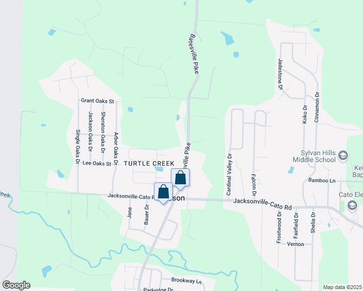 map of restaurants, bars, coffee shops, grocery stores, and more near 2109 Batesville Pike in Sherwood