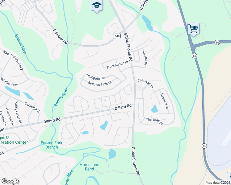 map of restaurants, bars, coffee shops, grocery stores, and more near 212 Highgate Circle in Greer