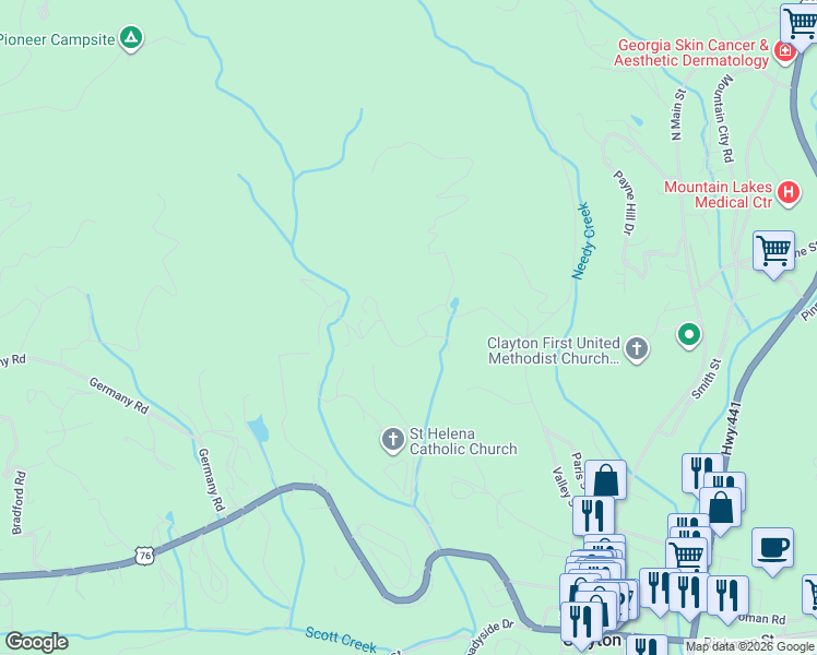 map of restaurants, bars, coffee shops, grocery stores, and more near 850 Valley Street in Clayton