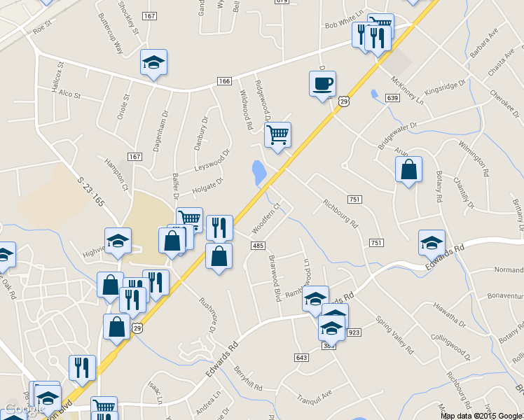 map of restaurants, bars, coffee shops, grocery stores, and more near 2206 Wade Hampton Boulevard in Greenville