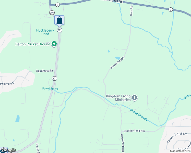 map of restaurants, bars, coffee shops, grocery stores, and more near 1055 Durham Street in Dalton