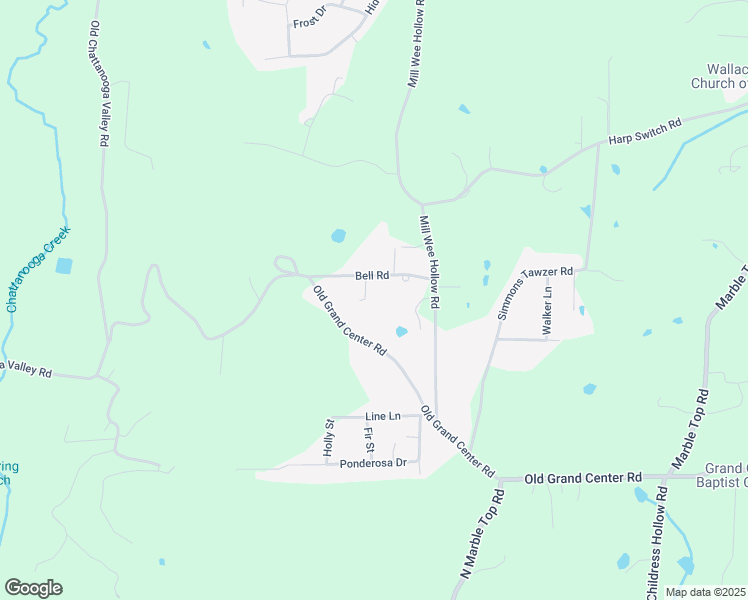 map of restaurants, bars, coffee shops, grocery stores, and more near 127 Bell Road in Chickamauga