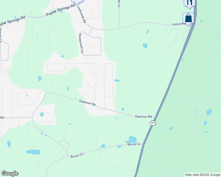map of restaurants, bars, coffee shops, grocery stores, and more near 638 Misty Ridge Lane in Ringgold