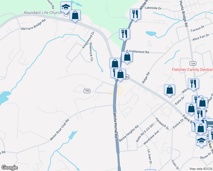 map of restaurants, bars, coffee shops, grocery stores, and more near 9 Gabriel Drive in Greenville
