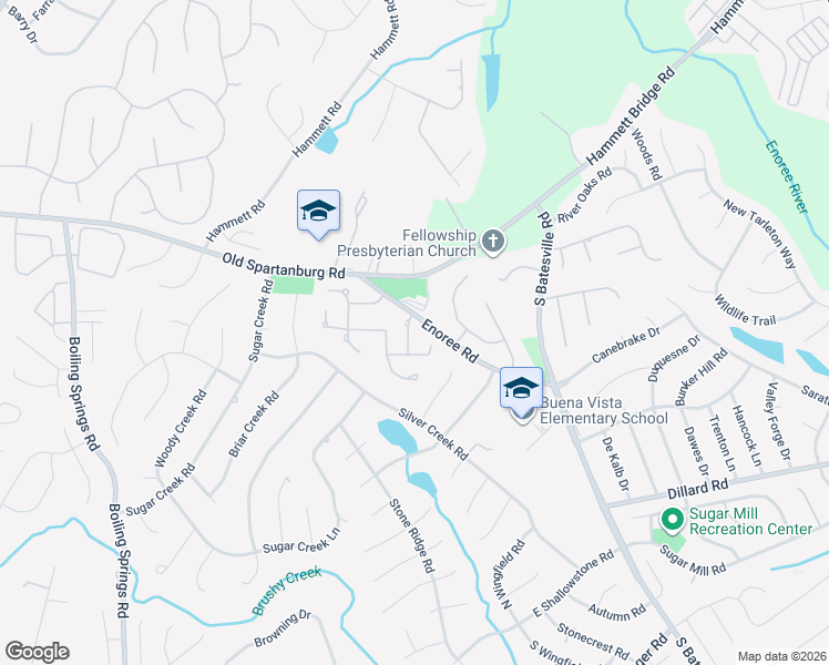 map of restaurants, bars, coffee shops, grocery stores, and more near 107 Tanager Circle in Greer