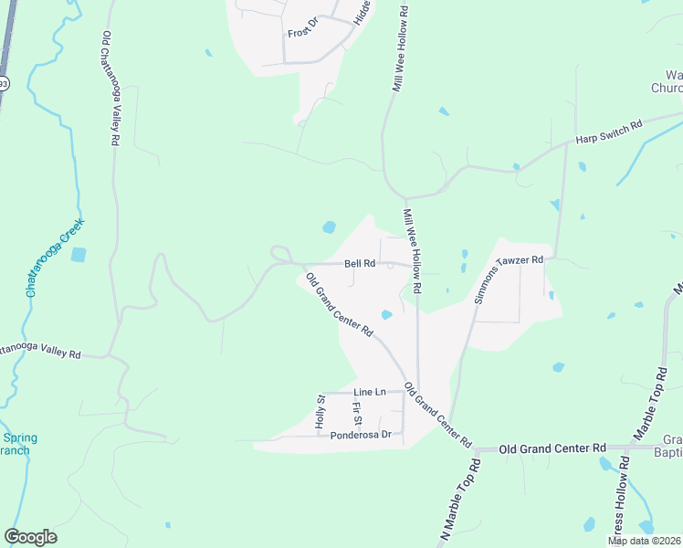 map of restaurants, bars, coffee shops, grocery stores, and more near 394 Old Grand Center Road in Chickamauga