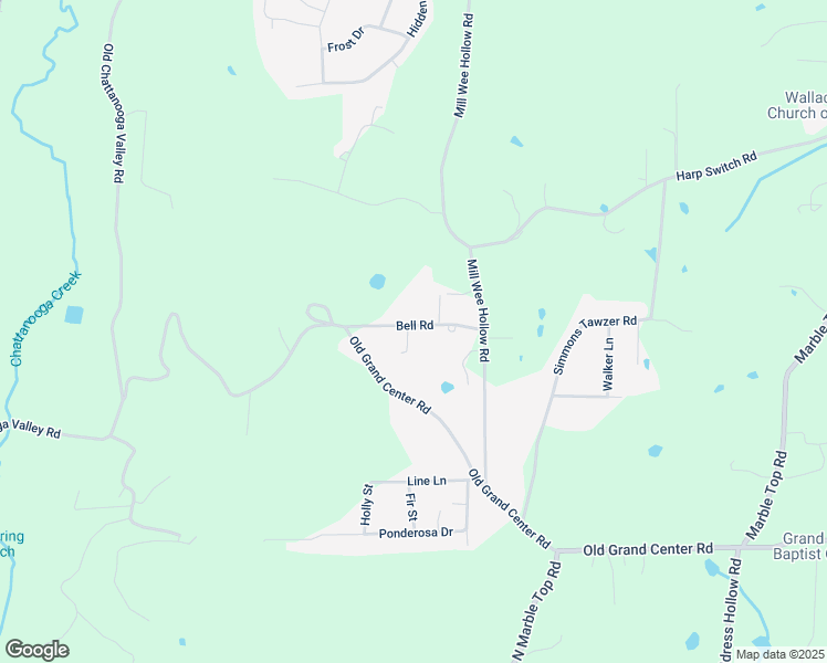 map of restaurants, bars, coffee shops, grocery stores, and more near 127 Bell Road in Chickamauga