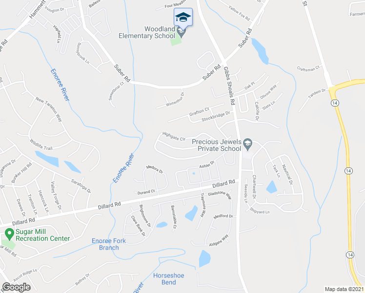 map of restaurants, bars, coffee shops, grocery stores, and more near 22 Bellow Falls Drive in Greer