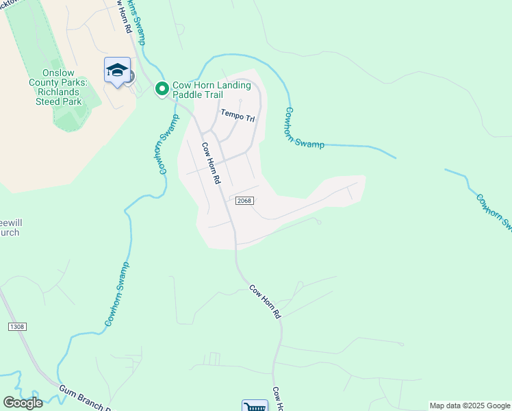 map of restaurants, bars, coffee shops, grocery stores, and more near 300 Legato Lane in Richlands