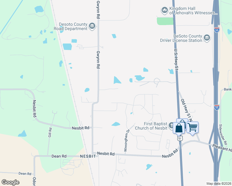 map of restaurants, bars, coffee shops, grocery stores, and more near 1988 Gwynn Road in Hernando