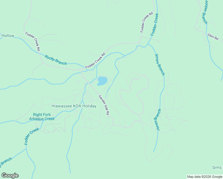 map of restaurants, bars, coffee shops, grocery stores, and more near 4373 Gander Gap Road in Hiawassee