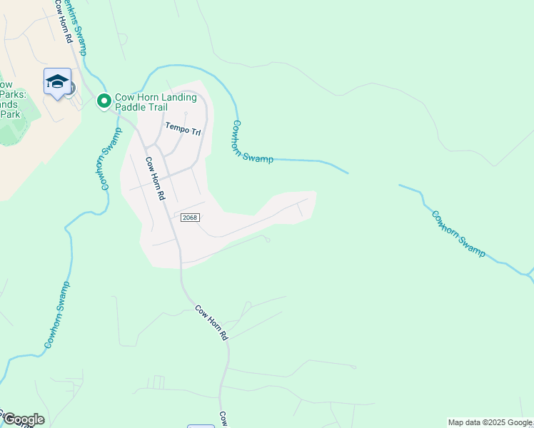 map of restaurants, bars, coffee shops, grocery stores, and more near 119 Harmony Way in Richlands