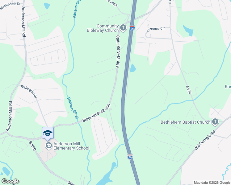 map of restaurants, bars, coffee shops, grocery stores, and more near 1589 Old Anderson Mill Road in Moore