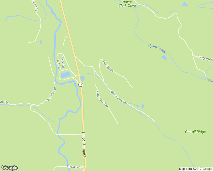 map of restaurants, bars, coffee shops, grocery stores, and more near 2586 The Ridges in Hiawassee