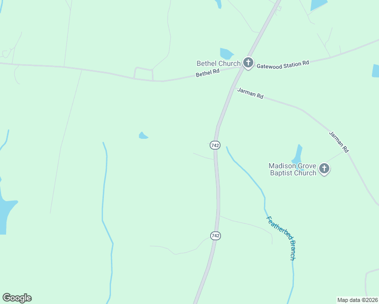 map of restaurants, bars, coffee shops, grocery stores, and more near 100 Rainbow Road in Wadesboro