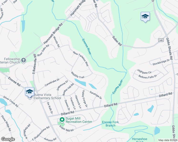 map of restaurants, bars, coffee shops, grocery stores, and more near 1 March Winds Court in Greer