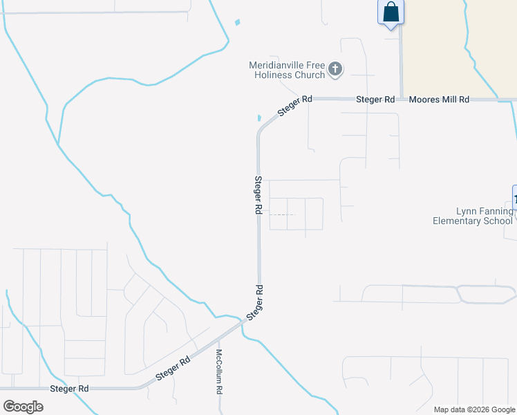 map of restaurants, bars, coffee shops, grocery stores, and more near 1040 Steger Road in Meridianville