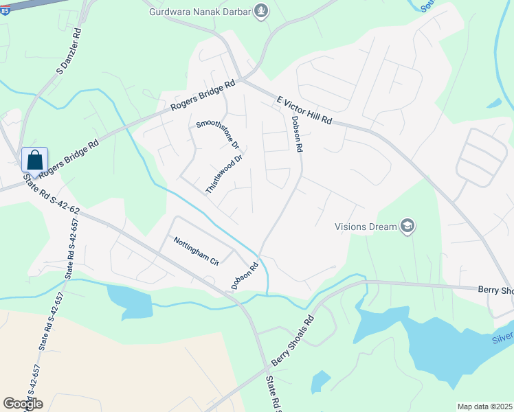 map of restaurants, bars, coffee shops, grocery stores, and more near 623 South Windowpane Way in Duncan