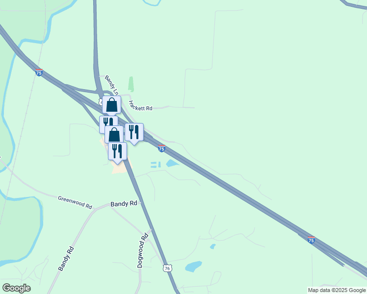 map of restaurants, bars, coffee shops, grocery stores, and more near 815 Bandy Lane in Tunnel Hill