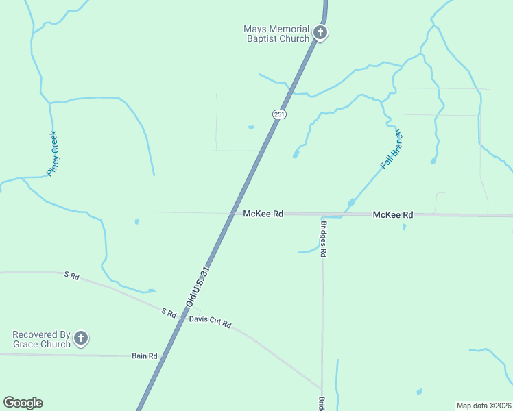 map of restaurants, bars, coffee shops, grocery stores, and more near 27765 McKee Road in Toney