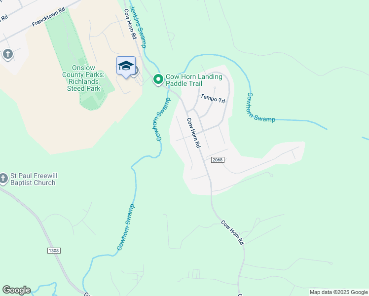 map of restaurants, bars, coffee shops, grocery stores, and more near 214 Bonanza Drive in Richlands