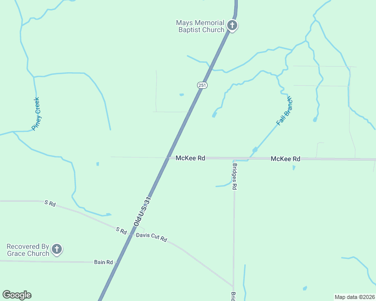 map of restaurants, bars, coffee shops, grocery stores, and more near 27765 McKee Road in Toney