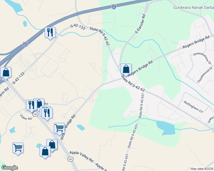 map of restaurants, bars, coffee shops, grocery stores, and more near 1013 Rogers Bridge Road in Duncan