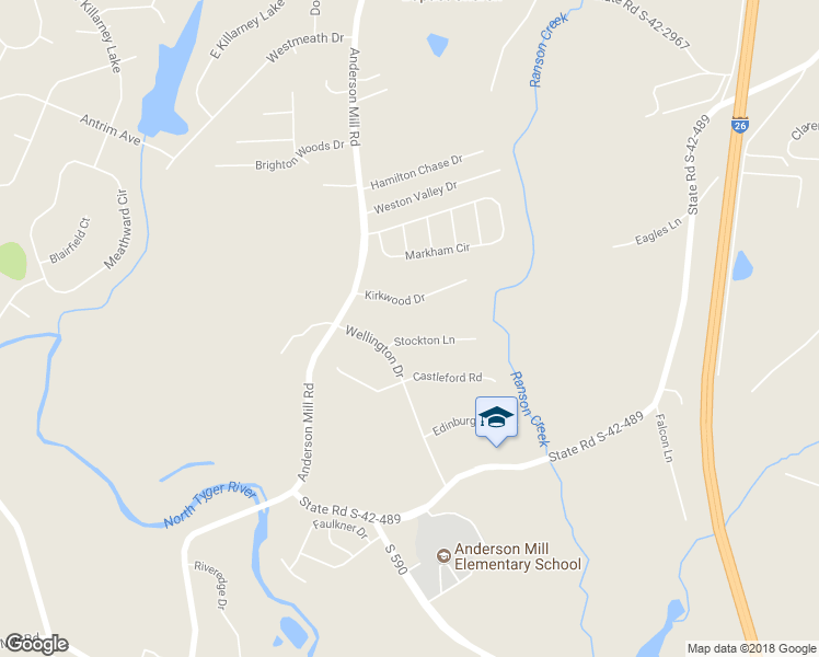 map of restaurants, bars, coffee shops, grocery stores, and more near 103 Stockton Lane in Moore