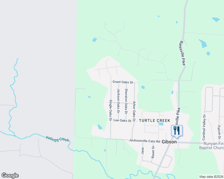 map of restaurants, bars, coffee shops, grocery stores, and more near 36 Single Oaks Drive in North Little Rock