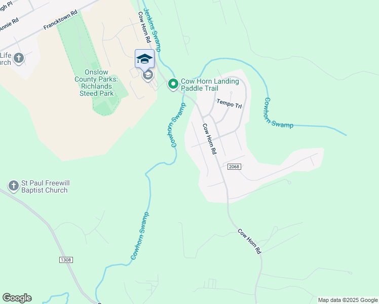 map of restaurants, bars, coffee shops, grocery stores, and more near 107 Cartwright Court in Richlands