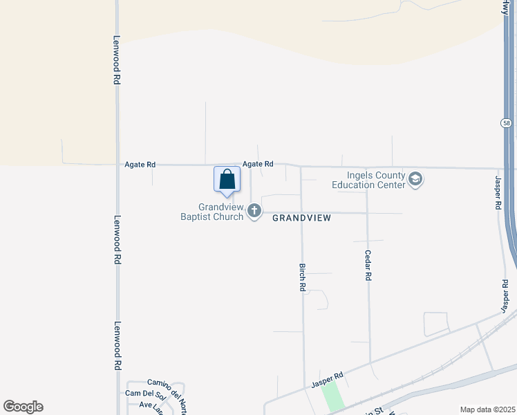 map of restaurants, bars, coffee shops, grocery stores, and more near 25298 Jade Road in Barstow