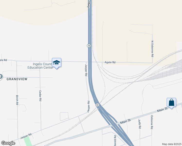 map of restaurants, bars, coffee shops, grocery stores, and more near Barstow-Bakersfield Highway in Barstow