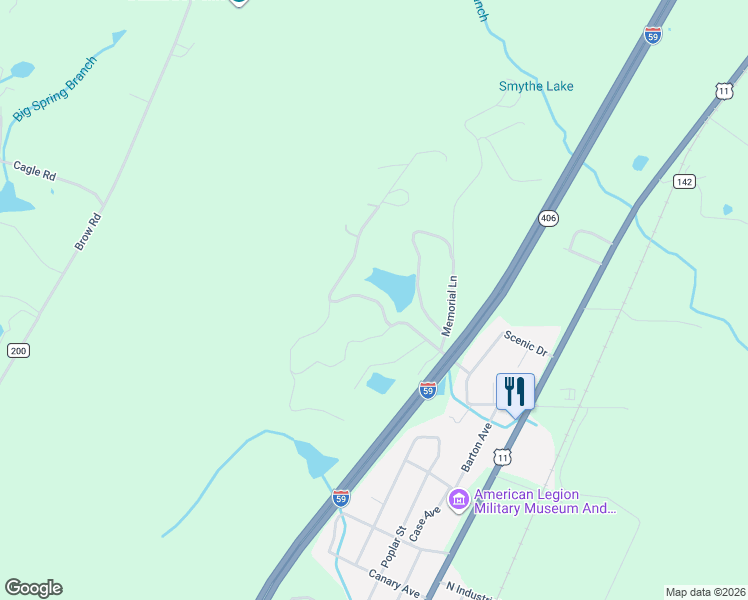 map of restaurants, bars, coffee shops, grocery stores, and more near Lake Hills Drive in Trenton