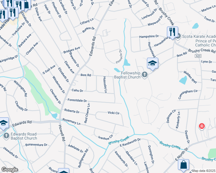 map of restaurants, bars, coffee shops, grocery stores, and more near 6 Sandringham Road in Taylors