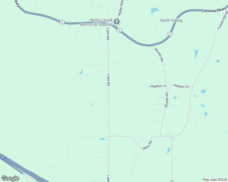 map of restaurants, bars, coffee shops, grocery stores, and more near 2446 Lake Road in Tunnel Hill