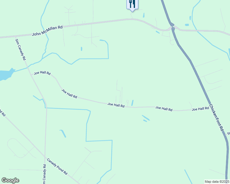 map of restaurants, bars, coffee shops, grocery stores, and more near 1595 Joe Hall Road in Hope Mills