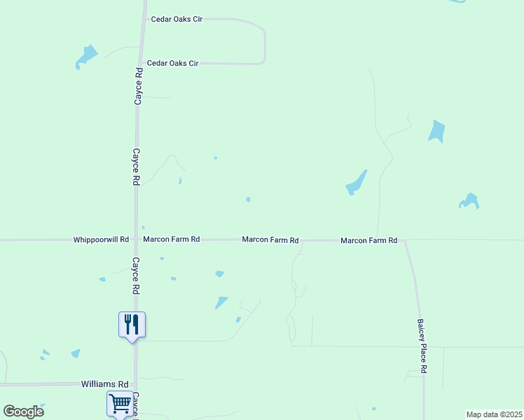 map of restaurants, bars, coffee shops, grocery stores, and more near 245 Marcon Farm Road in Byhalia