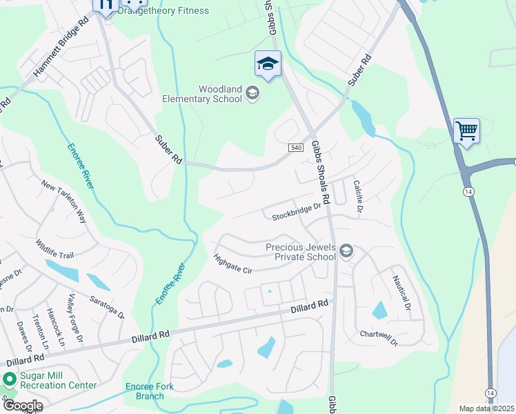 map of restaurants, bars, coffee shops, grocery stores, and more near 500 Grafton Court in Greer