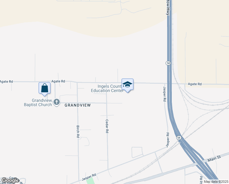 map of restaurants, bars, coffee shops, grocery stores, and more near 35241 Cedar Road in Barstow