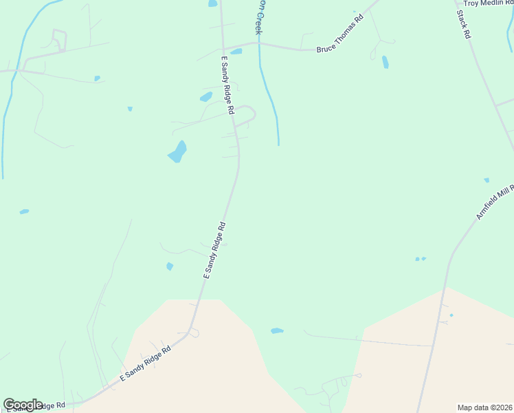 map of restaurants, bars, coffee shops, grocery stores, and more near 1008 East Sandy Ridge Road in Monroe